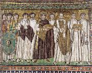 unknow artist The Emperor justinian and his Court painting
